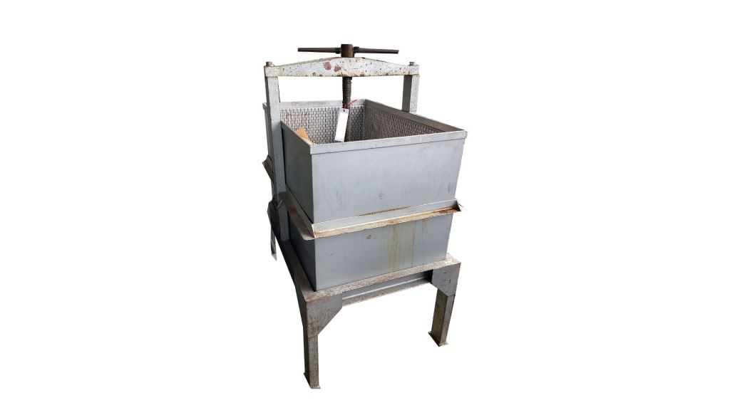 手回し式圧搾機　脚付きの画像