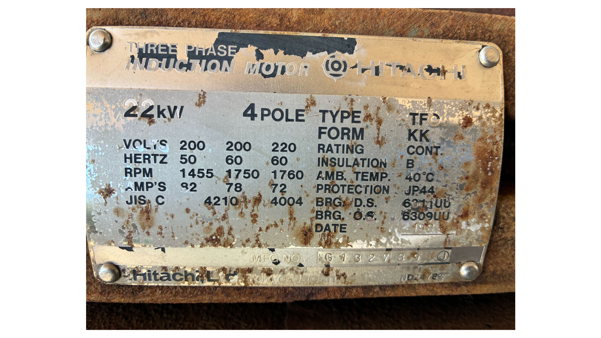 モーター　22Kw-4Pの画像